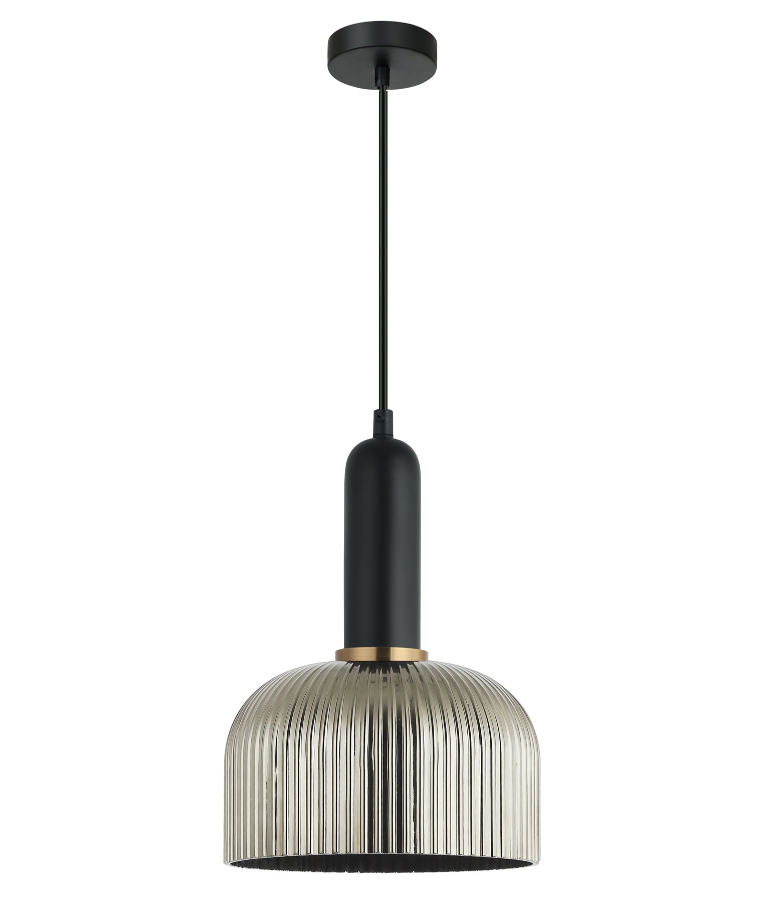 CLA VINTAJ: Dome Ribbed Glass Interior Pendant Smoke/ Green/ Amber/ Copper/ Chrome/ Clear 220-240V - VINTAJ13, VINTAJ14, VINTAJ15, VINTAJ16, VINTAJ17, VINTAJ18
