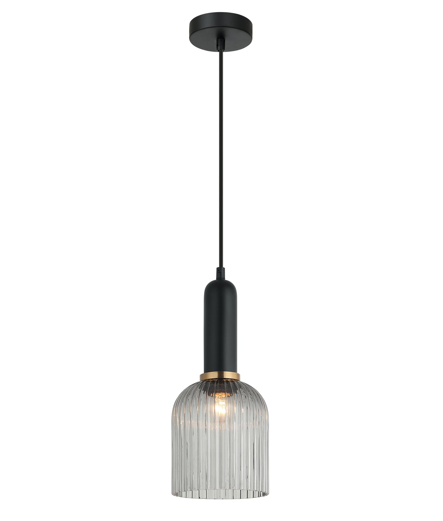 CLA VINTAJ: Ellipse Ribbed Glass Interior Pendant Copper/ Chrome/ Clear/ Smoke/ Green/ Amber 220-240V - VINTAJ7, VINTAJ8, VINTAJ9, VINTAJ10, VINTAJ11, VINTAJ12