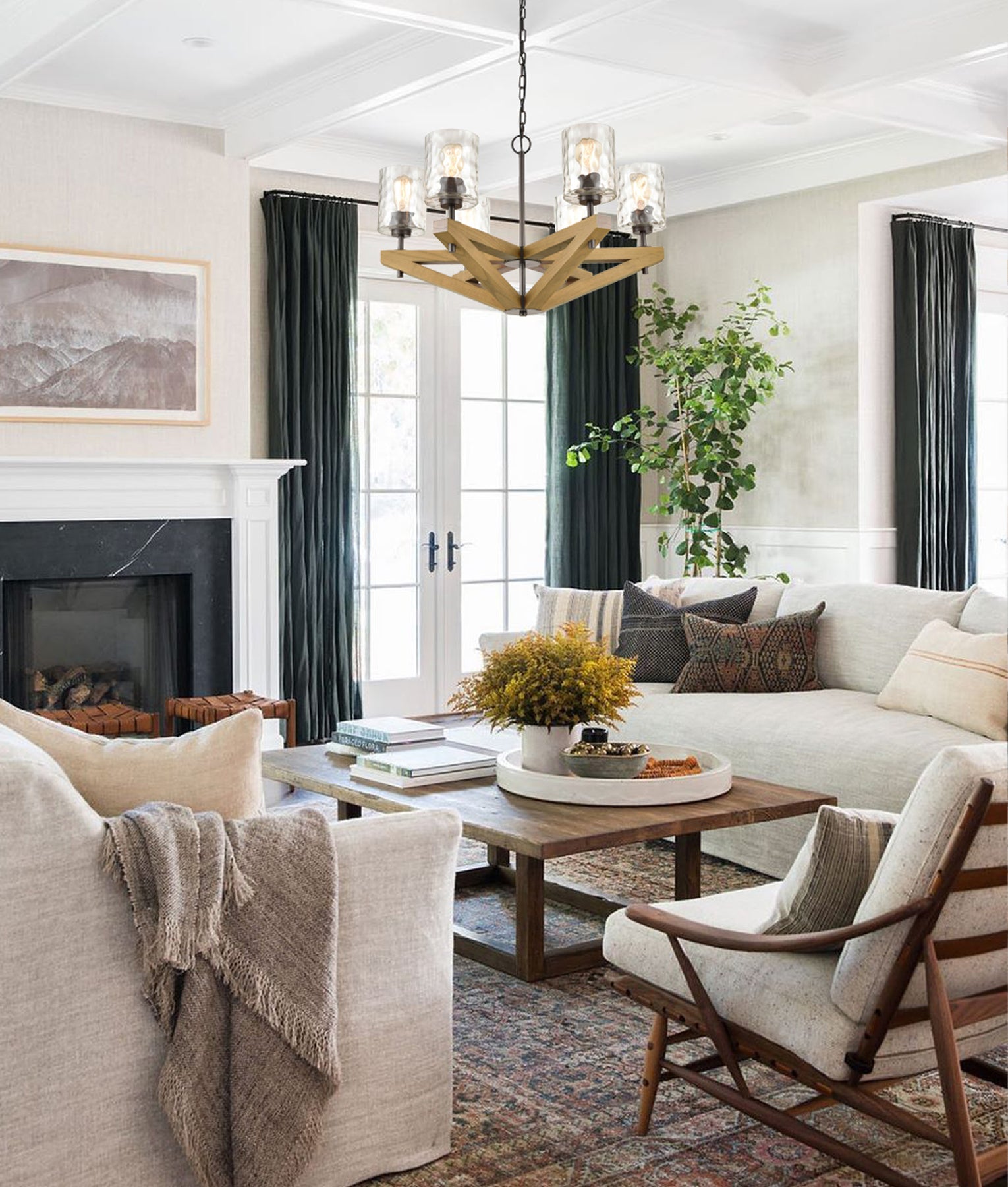 CLA VOTIF: Candelabra Wood Interior Pendant Oil Rubbed Bronze 220-240V - VOTIF1 -CLA Lighting