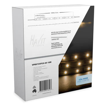 VIPER 4.8w 10m LED Strip kit 4000k VPR9735IP20-60-10M - Eco Smart Lighting