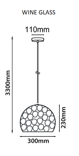 CLA KOPER: Bohemian Copper Plated Interior Pendant Wine Glass / Ellipse / Dome 220-240V - KOPER1, KOPER2, KOPER3 - CLA Lighting.