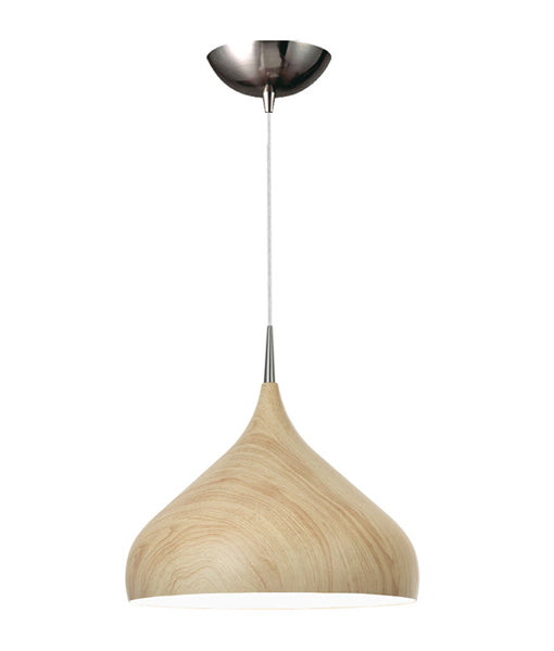 CLA ZARA: Modern Bell / Dome Shape Interior Pendant Oak/ Satin Nickel/ Matt Black/ Burl Wood 220-240V - ZARA