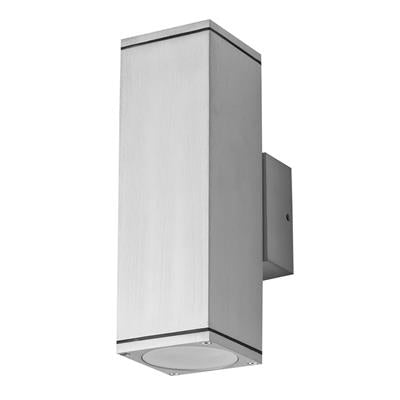 ALPHA-2 Up/Down Exterior Wall light GU10 LED 2 X 6W 240V IP65 - Anodised Aluminium