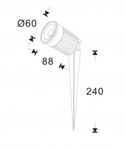 Azoogi Garden Spike Lights 2700K 6000K Black 7W 12/24V IP67 - GL001, GL002