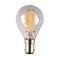 LFR27B15D/C, LFR27E14D/C. 4 watt dimmable LED filament fancy round clear style lamps. Clear glass diffuser, B15, B22, E14, E27 bases