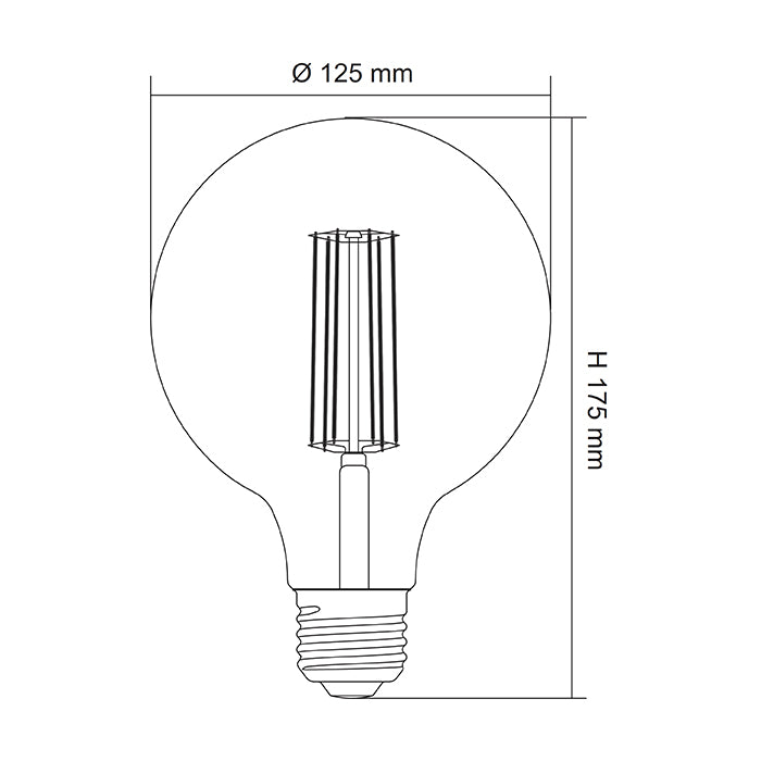 SAL Spherical LG125 Lamps and Globes 2700K 5000K Clear 8W 240V IP20 - LG125 - SAL Lighting