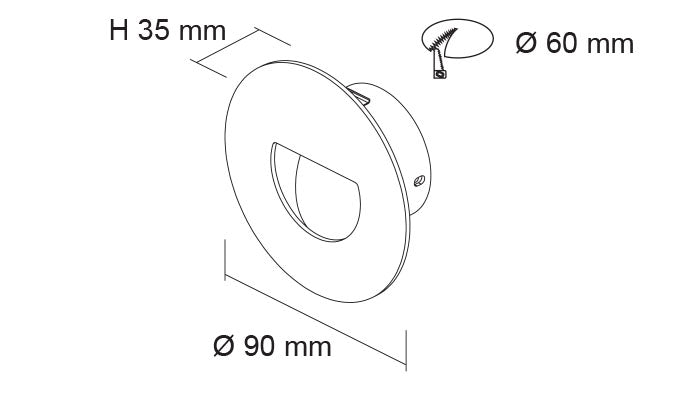 SAL Darham Round Interior Wall Lights 3000K Aluminium Silver / White 1.5W 12V IP20 - S9317