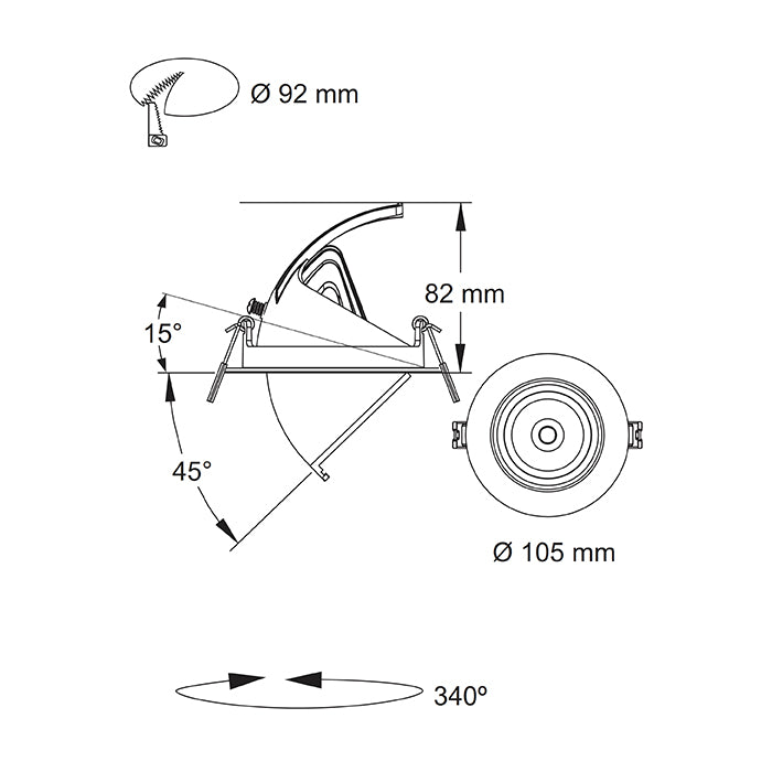 SAL S9525 Newman III LED Downlight 3000K 4000K 5700K White 15W/25W/35W 240V IP20 - S9525