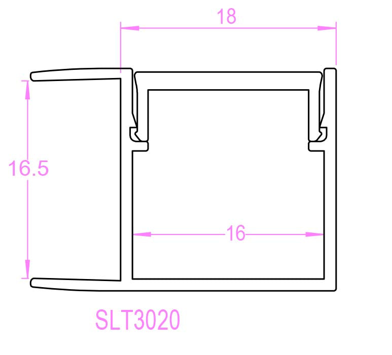 SAL SLT3020 LED Channel and Accessories Anodised Silver - SLT3020/2M